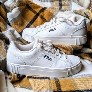 FILA White Navy Blue Red Redmond Lace Up Platform Sneakers Y2K- Size Women's 7.5